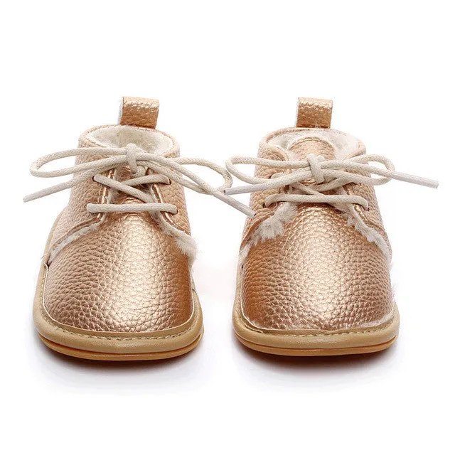 2017 Winter Baby Boy Girl Soft Shoes Soft Soled Non-slip Footwear Crib Shoes Newborn baby shoes PU Suede Leather baby shoes