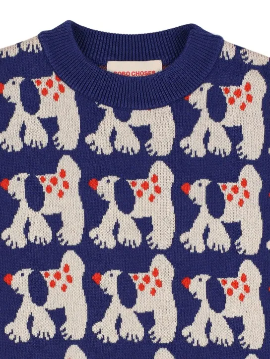 Bobo Choses   Dog print organic cotton knit sweater 