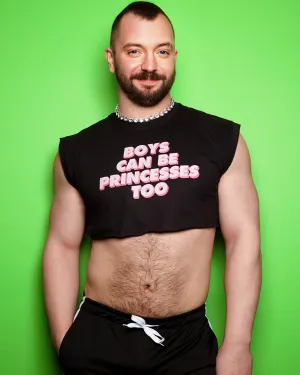Boys can be princesses on black - sleeveless crop-top.