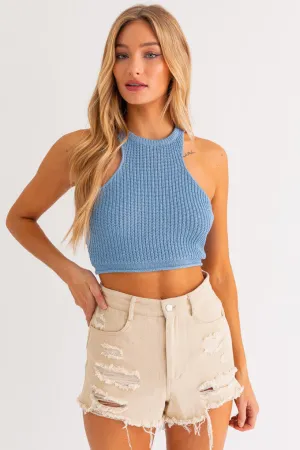 Crop Sweater Tank Top Lightweight