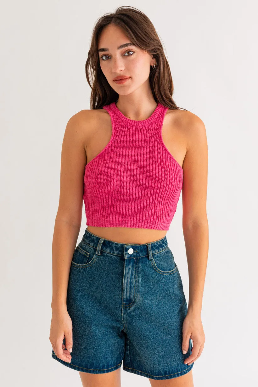 Crop Sweater Tank Top Lightweight