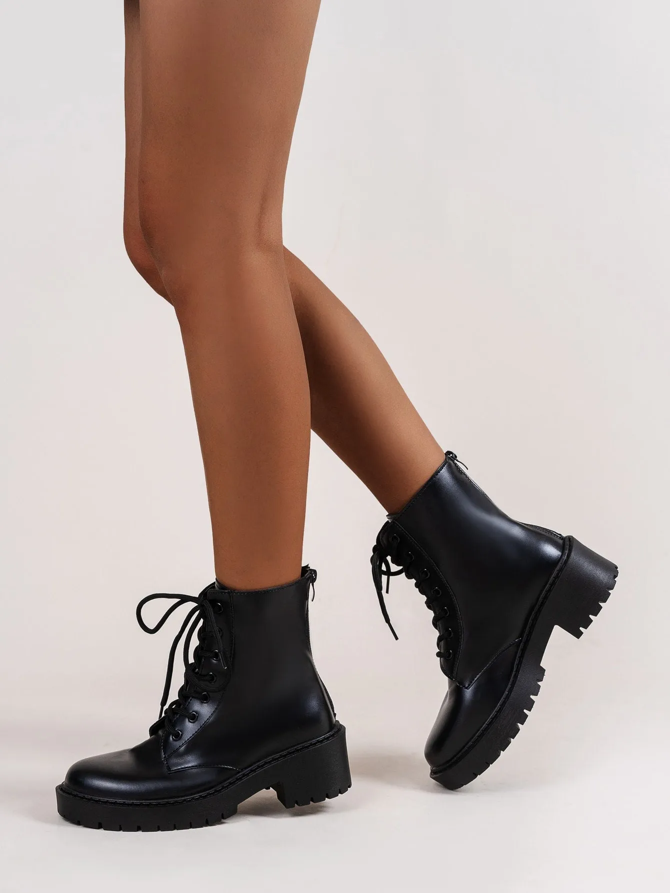Lace-up Front Combat Boots