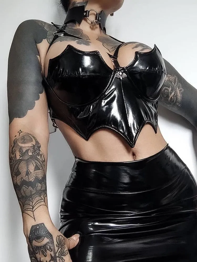 Latex Vampire Crop Top