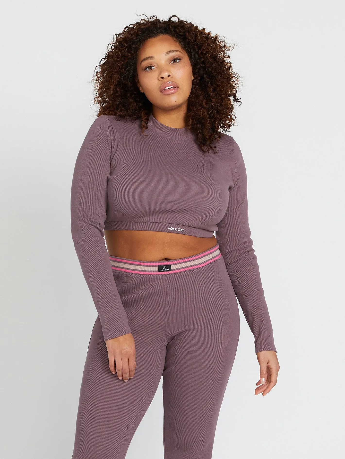 Lived In Lounge Mock Neck Long Sleeve Top - Acai