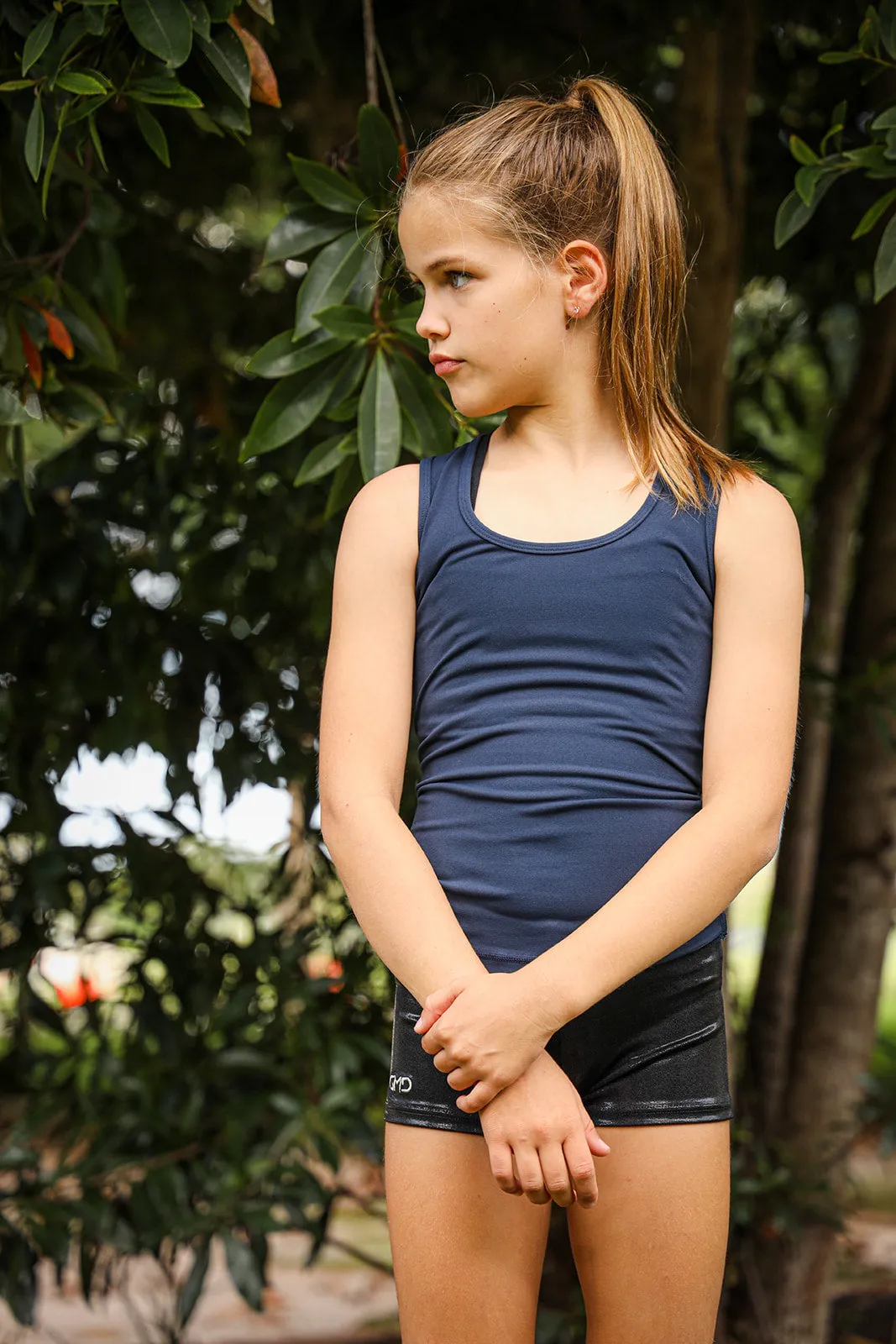 Luxe Navy Blue Racer Back Singlet